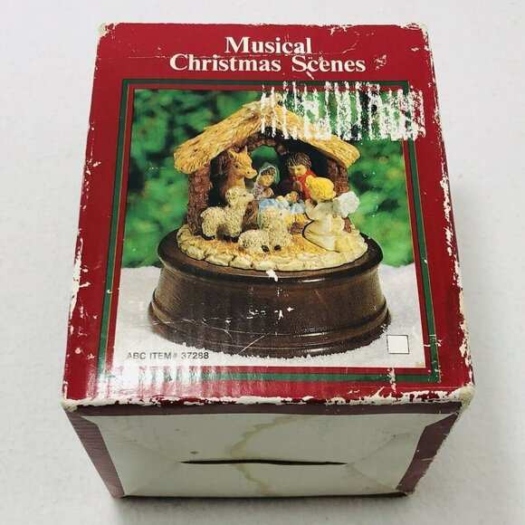 Wind Up Christmas Music Box Song Musical Family Fireplace Gift Mom Dad Kid Cat - Picture 11 of 13